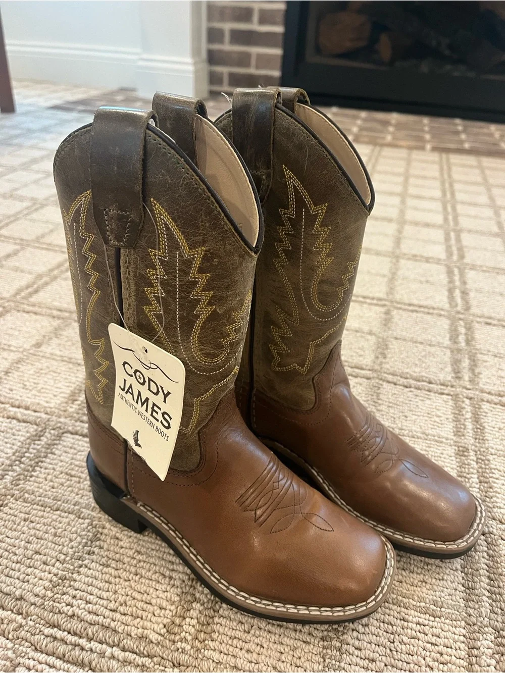 Cody James Kids Brown Tan Western Cowboy Boots